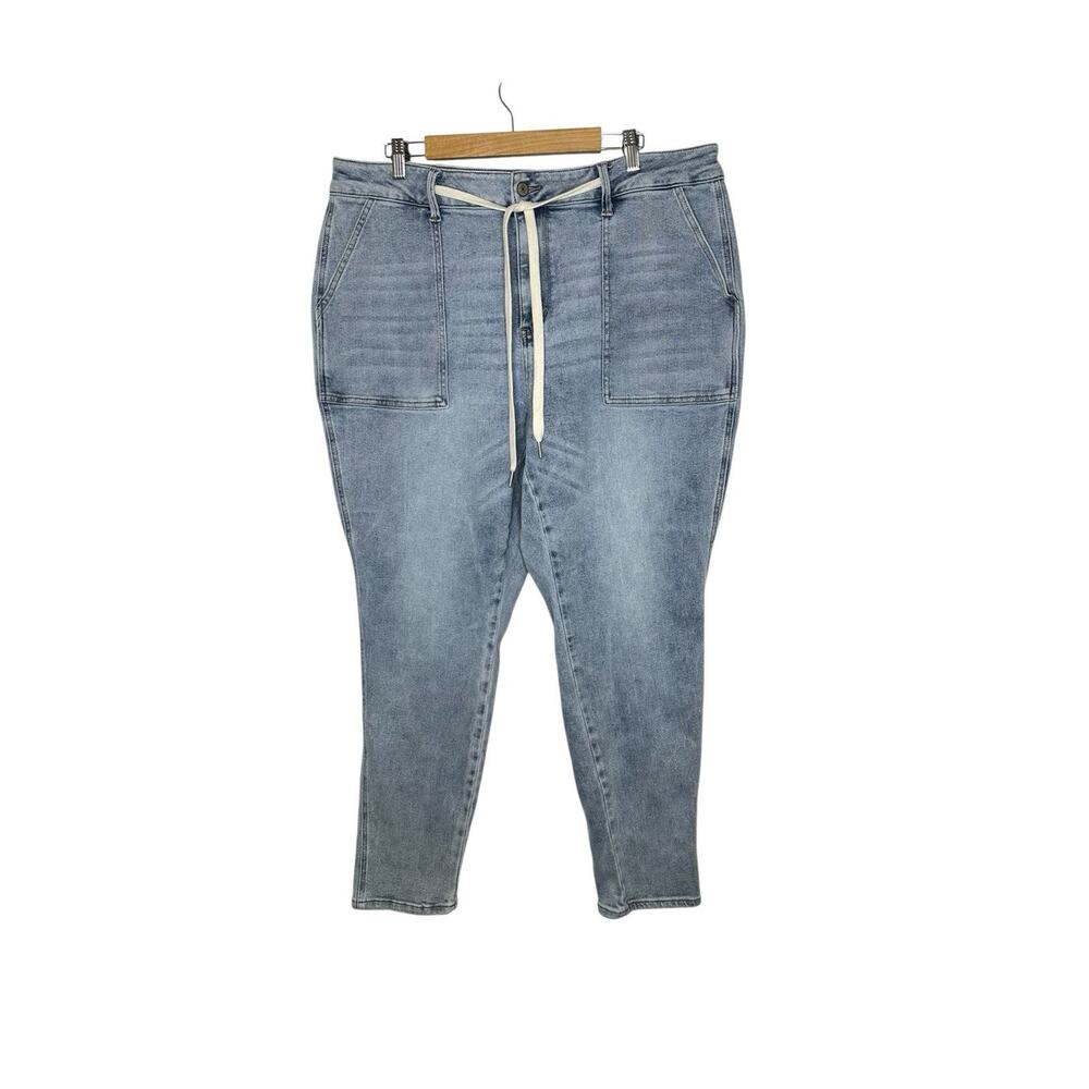 Judy Blue Womens Curvy Saturday‎ Morning Boyfriend Jogger Jeans 20W Drawstring